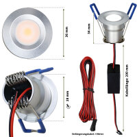 SET LED Spots 9 x 2Watt 3000K MINI LED-Einbaustrahler - Dimmbar