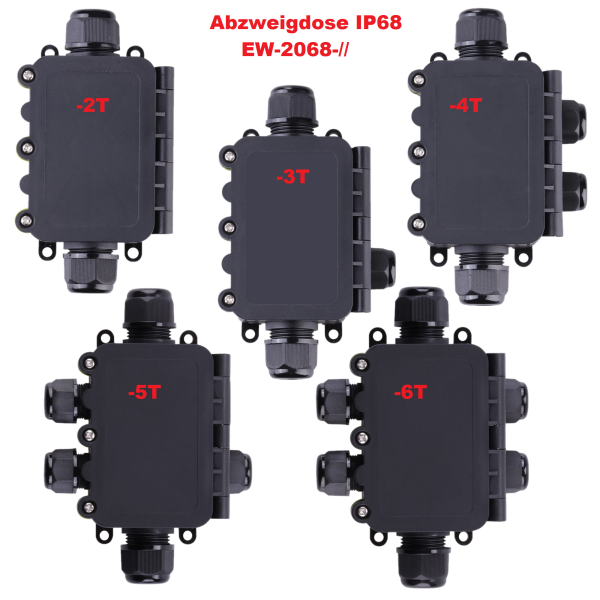 Schwarz Abzweigdose Klemmdose Wasserdicht IP68 Verteilerdose Verbindungsklem n60 