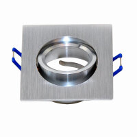 Einbaurahmen GU10 eckig &ndash; Aluminium geb&uuml;rstet,...