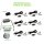 LED Minispot‑Set 6×2 W 4000 K IP65 Weiß dimmbar mit Wi‑Fi‑Controller & Netzteil