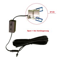 LED Minispot‑Set 9×2 W 4000 K IP65 Weiß dimmbar mit Wi‑Fi‑Controller & Netzteil