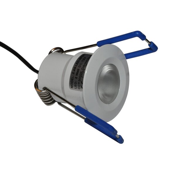 LED‑Minispot 2 W 3000 K IP65 – Korpus Weiß, Einzelspot (Netzteil separat)