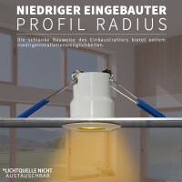 LED Spot 2Watt MINI LED Einbaustrahler 3000K Korpus Weiß