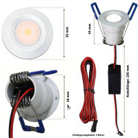 SET LED Mini Spots 6 x 2Watt 3000K MINI LED Einbaustrahler Weiß Dimmbar