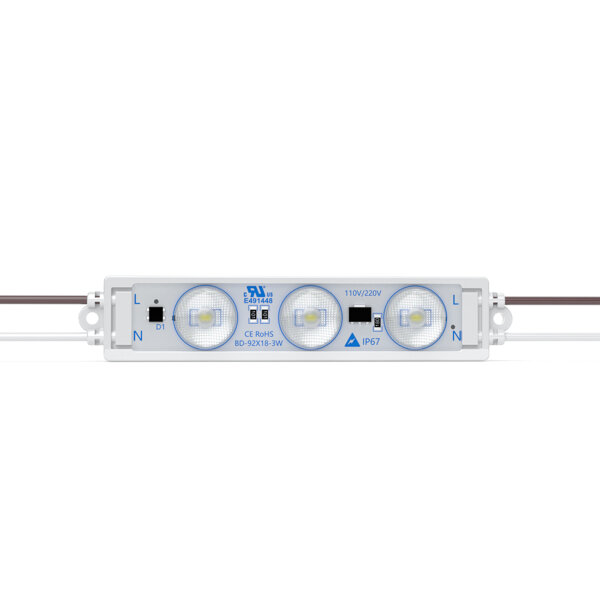 LED Modul  220V 3 Watt 350 Lumen 3000K IP65 160° Abstrahlwinkel Werbebeleuchtung 