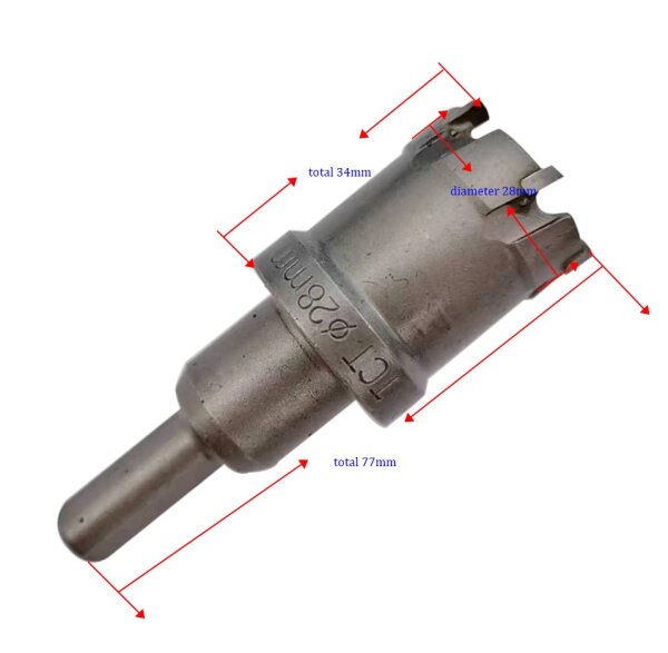 Kernbohrer 28 mm Multimaterial – Lochsäge mit Hartmetallzähnen, einteilig