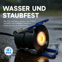 LED Spot 2Watt MINI LED Einbaustrahler 3000K / Schwarz
