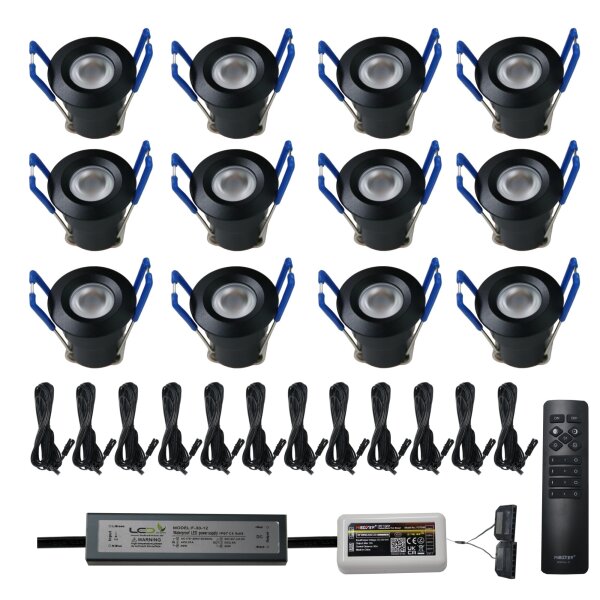 SET LED Mini Spots 12 x 2Watt 3000K MINI LED Einbaustrahler Dimmbar
