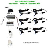 SET LED Mini Spots 6 x 2Watt 3000K MINI LED Einbaustrahler Dimmbar