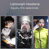 COB/XPE LED Stirnlampe 350 lm, USB-wiederaufladbar, IPX4 Outdoor
