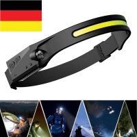COB/XPE LED Stirnlampe 350 lm, USB-wiederaufladbar, IPX4 Outdoor