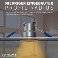 LED Spot 2Watt MINI LED Einbaustrahler 3000K / Grau