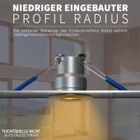 LED Spot 2Watt MINI LED Einbaustrahler 3000K / Grau