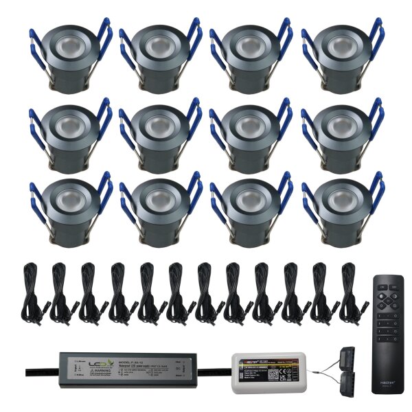 SET LED Mini Spots 12 x 2Watt 3000K MINI LED Einbaustrahler Dimmbar