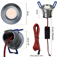 SET LED Mini Spots 12 x 2Watt 3000K MINI LED Einbaustrahler Dimmbar