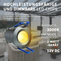 SET LED Mini Spots 12 x 2Watt 3000K MINI LED...