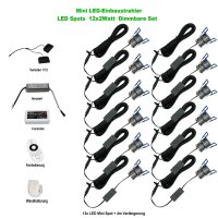 LED-Minispot-Set 12&times;2 W IP65 dimmbar mit...